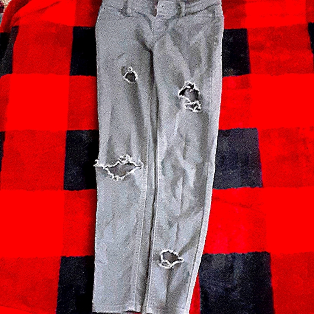 Grey ripped jeans